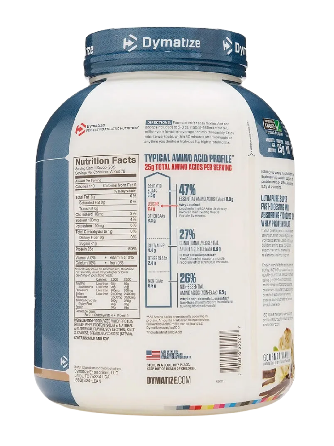 Proteina ISO100 5Lbs Whey protein