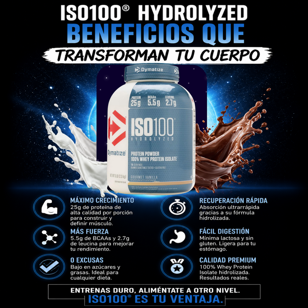 Proteina ISO100 5Lbs Whey protein
