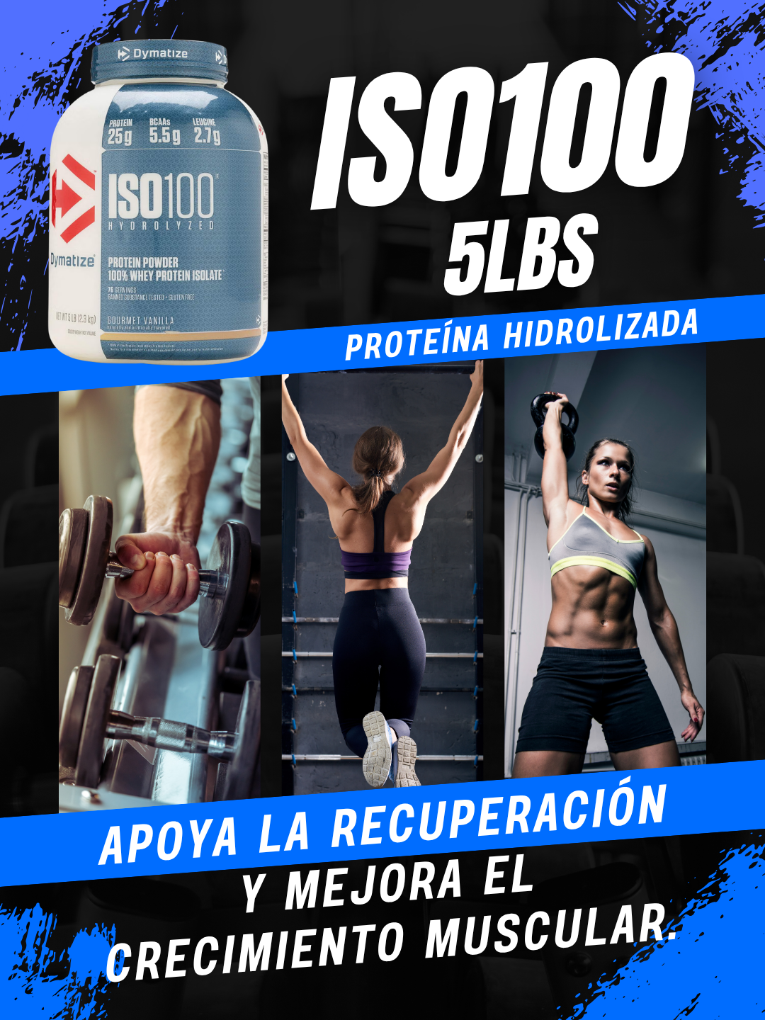 Proteina ISO100 5Lbs Whey protein