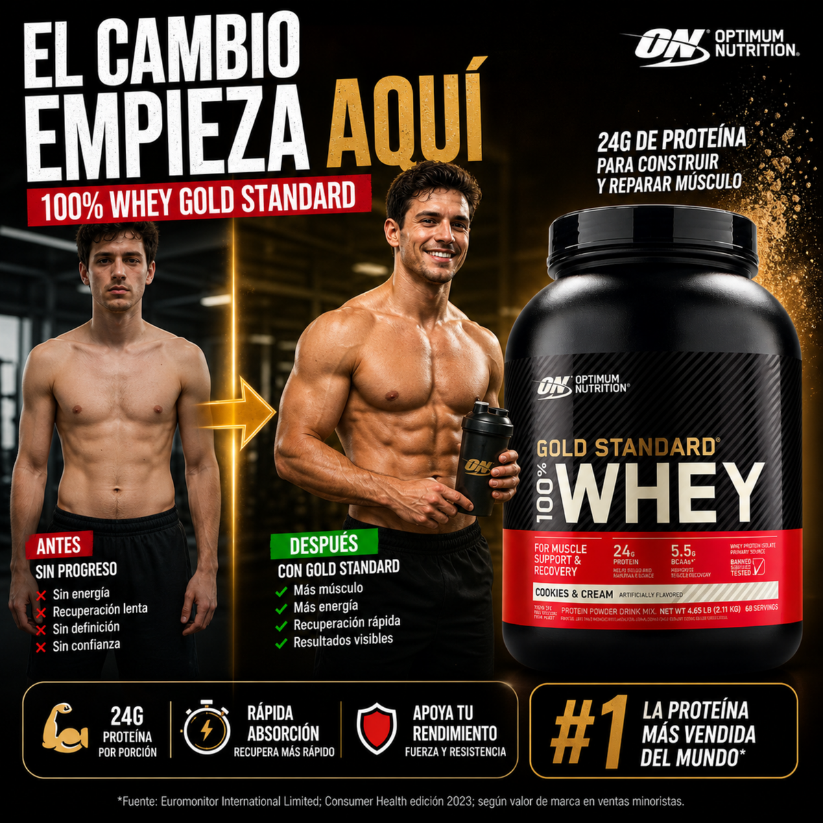 Ganador Muscular 100% WHEY 5Lbs