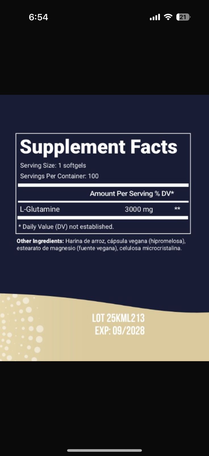 L glutamine 300mg total health