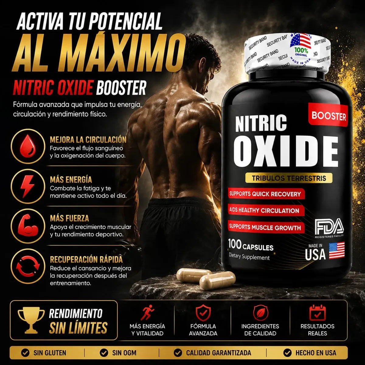 QUEMADOR NITRIC OXIDE 100 Caps