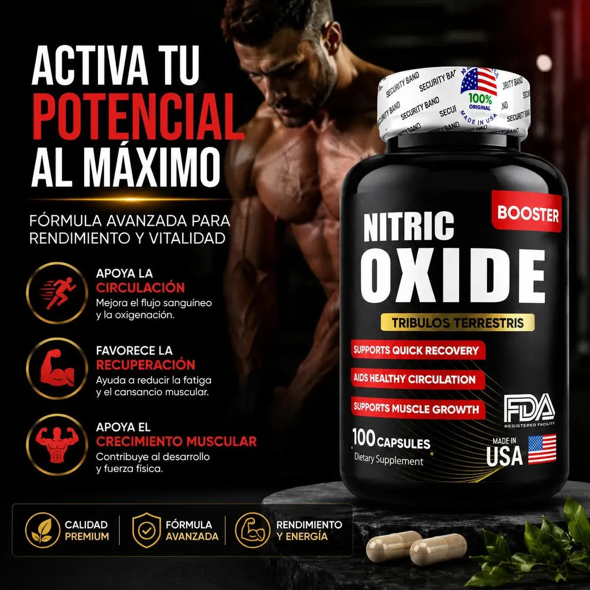QUEMADOR NITRIC OXIDE 100 Caps