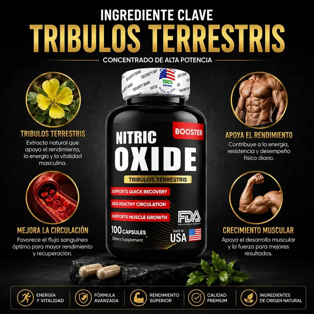 QUEMADOR NITRIC OXIDE 100 Caps