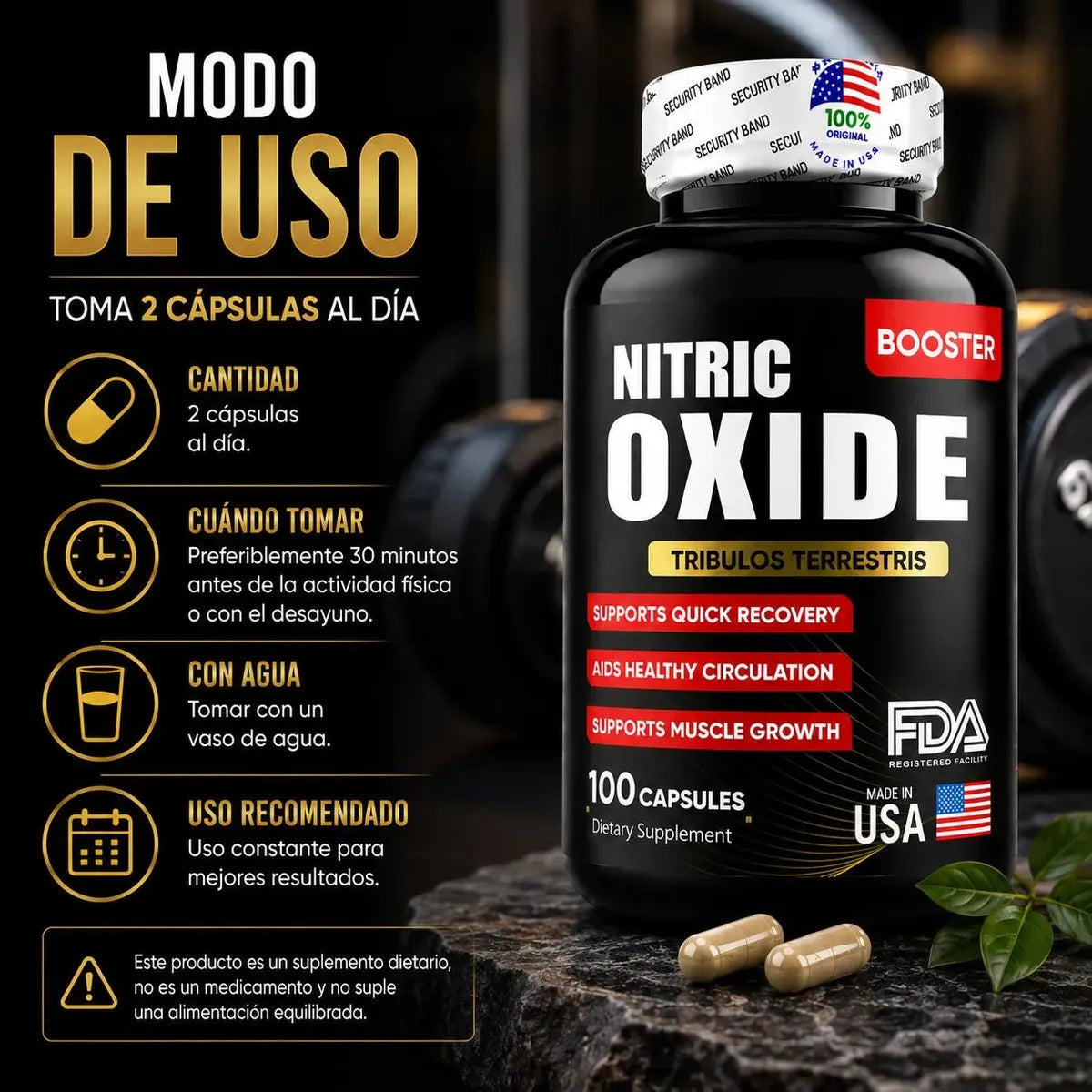 QUEMADOR NITRIC OXIDE 100 Caps